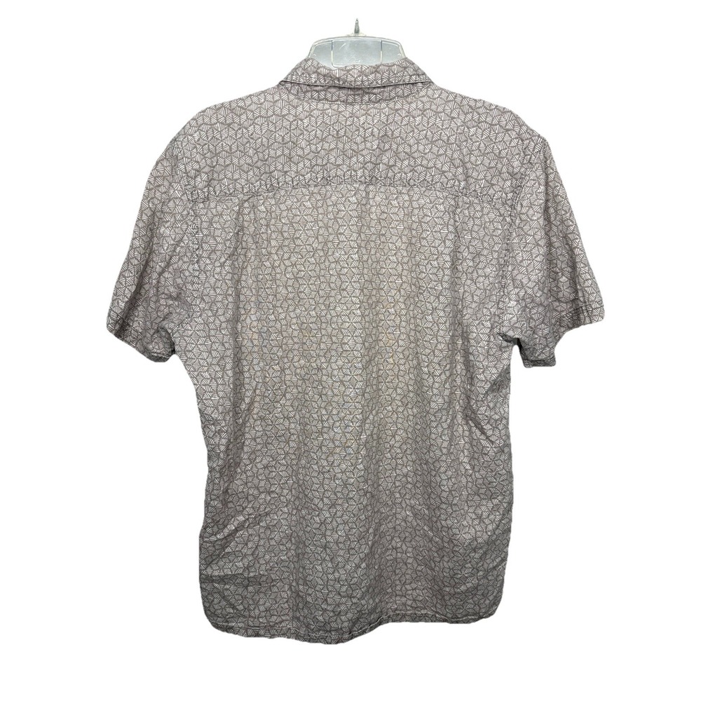 Patagonia Men's Medium Gray Short Sleeve Geometric Button Up Shirt Hemp Cotton - Picture 6 of 10